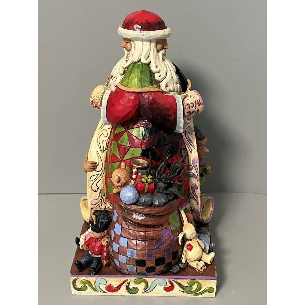 Jim Shore -Checking It Twice- 2 Sided Figurine Naughty Nice Santa Christmas 10